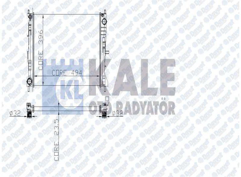 KLR-0518572AL Radyator 2 Sira Al+Pl Klimasiz ( Renault   Clio Iii 1.5dci )
